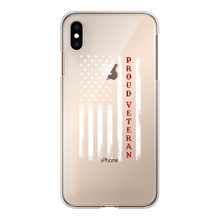 Load image into Gallery viewer, Proud Veteran Back Printed Transparent Hard Phone Case
