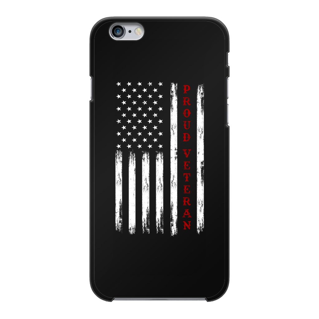 Proud Veteran Back Printed Black Hard Phone Case