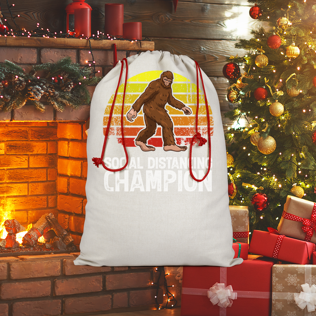 Social Distance Sublimation Linen Drawstring Sack