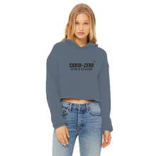 Load image into Gallery viewer, Covid-Zero Collection Ladies Cropped Raw Edge Hoodie
