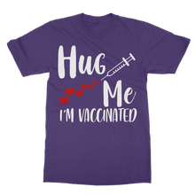 Load image into Gallery viewer, Hug Me I&#39;m Vaccinated T-Shirt Dress
