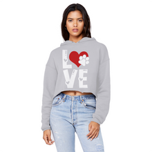 Load image into Gallery viewer, Love Dog Unisex Cropped Raw Edge Boyfriend Hoodie
