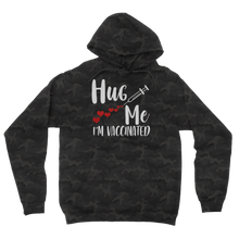 Load image into Gallery viewer, Hug Me I&#39;m Vaccinated Camouflage Adult Hoodie
