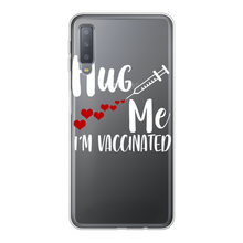 Load image into Gallery viewer, Hug Me I&#39;m Vaccinated Back Printed Transparent Soft Phone Case
