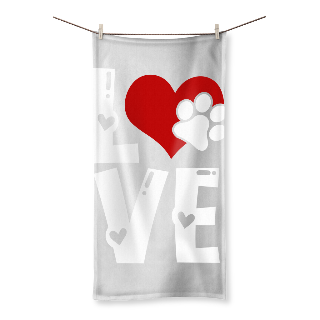 Love Dog Sublimation All Over Towel