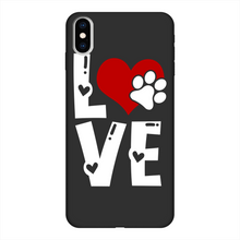 Load image into Gallery viewer, Love Dog Back Printed Black Soft Phone Case
