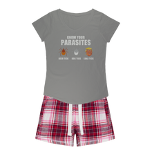 Load image into Gallery viewer, Trump Parasite Girls Sleepy Tee and Flannel Short
