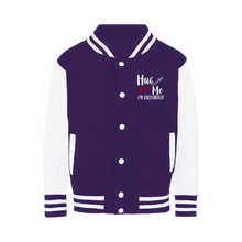 Load image into Gallery viewer, Hug Me I&#39;m Vaccinated Varsity Jacket
