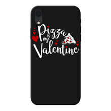 Load image into Gallery viewer, Pizza is My Valentine Back Printed Black Soft Phone Case
