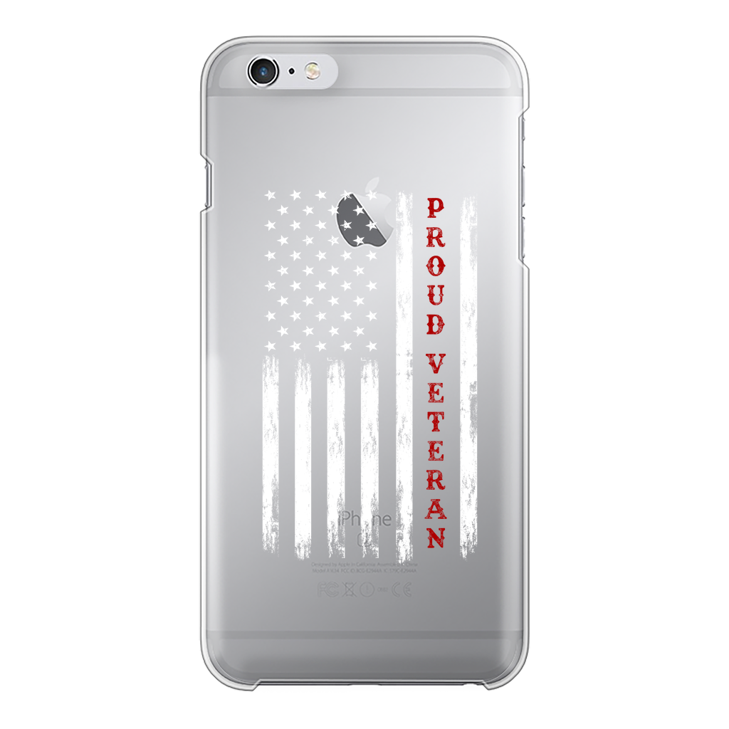 Proud Veteran Back Printed Transparent Hard Phone Case