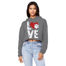 Load image into Gallery viewer, Love Dog Unisex Cropped Raw Edge Boyfriend Hoodie
