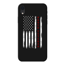 Load image into Gallery viewer, Proud Veteran Back Printed Black Soft Phone Case
