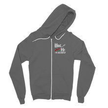 Load image into Gallery viewer, Hug Me I&#39;m Vaccinated Classic Adult Zip Hoodie
