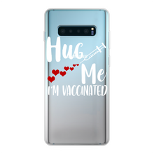 Load image into Gallery viewer, Hug Me I&#39;m Vaccinated Back Printed Transparent Soft Phone Case
