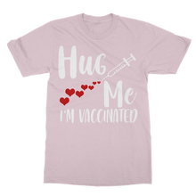 Load image into Gallery viewer, Hug Me I&#39;m Vaccinated T-Shirt Dress
