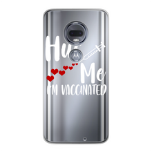Load image into Gallery viewer, Hug Me I&#39;m Vaccinated Back Printed Transparent Soft Phone Case
