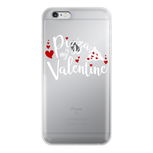 Load image into Gallery viewer, Pizza is My Valentine Back Printed Transparent Hard Phone Case
