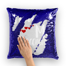 Load image into Gallery viewer, Hug Me I&#39;m Vaccinated Sequin Cushion Cover
