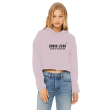 Load image into Gallery viewer, Covid-Zero Collection Ladies Cropped Raw Edge Hoodie
