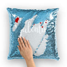 Load image into Gallery viewer, Pizza is My Valentine Sequin Cushion Cover
