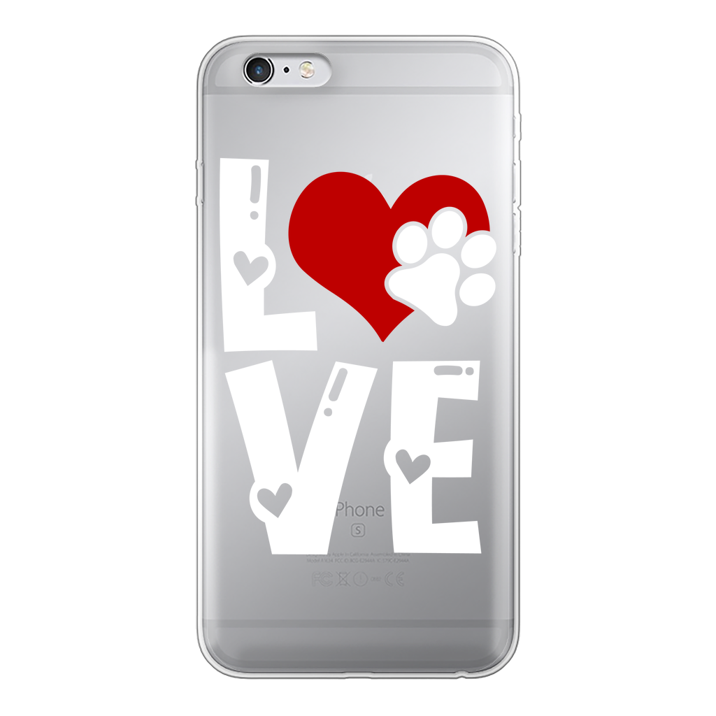 Love Dog Back Printed Transparent Soft Phone Case