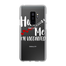 Load image into Gallery viewer, Hug Me I&#39;m Vaccinated Back Printed Transparent Soft Phone Case
