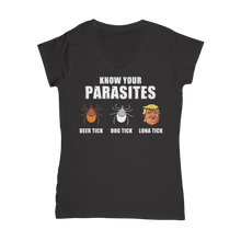 Load image into Gallery viewer, Trump Parasite Classic Women&#39;s V-Neck T-Shirt
