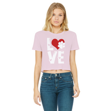 Load image into Gallery viewer, Love Dog Classic Women&#39;s Cropped Raw Edge T-Shirt
