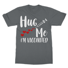 Load image into Gallery viewer, Hug Me I&#39;m Vaccinated T-Shirt Dress
