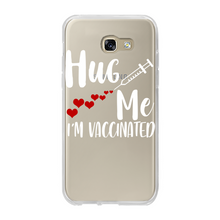 Load image into Gallery viewer, Hug Me I&#39;m Vaccinated Back Printed Transparent Soft Phone Case
