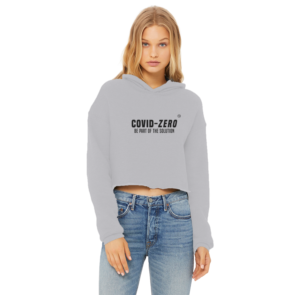 Covid-Zero Collection Ladies Cropped Raw Edge Hoodie