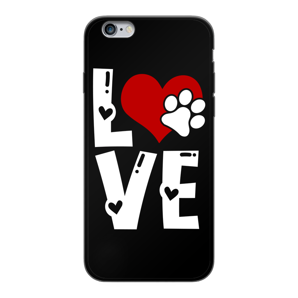 Love Dog Back Printed Black Soft Phone Case