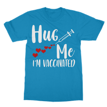 Load image into Gallery viewer, Hug Me I&#39;m Vaccinated T-Shirt Dress
