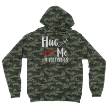 Load image into Gallery viewer, Hug Me I&#39;m Vaccinated Camouflage Adult Hoodie
