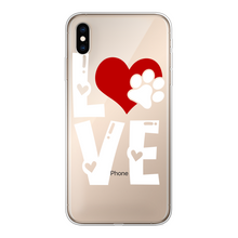 Load image into Gallery viewer, Love Dog Back Printed Transparent Soft Phone Case
