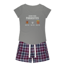 Load image into Gallery viewer, Trump Parasite Girls Sleepy Tee and Flannel Short
