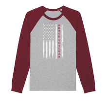 Load image into Gallery viewer, Proud Veteran Organic Raglan Long Sleeve Shirt
