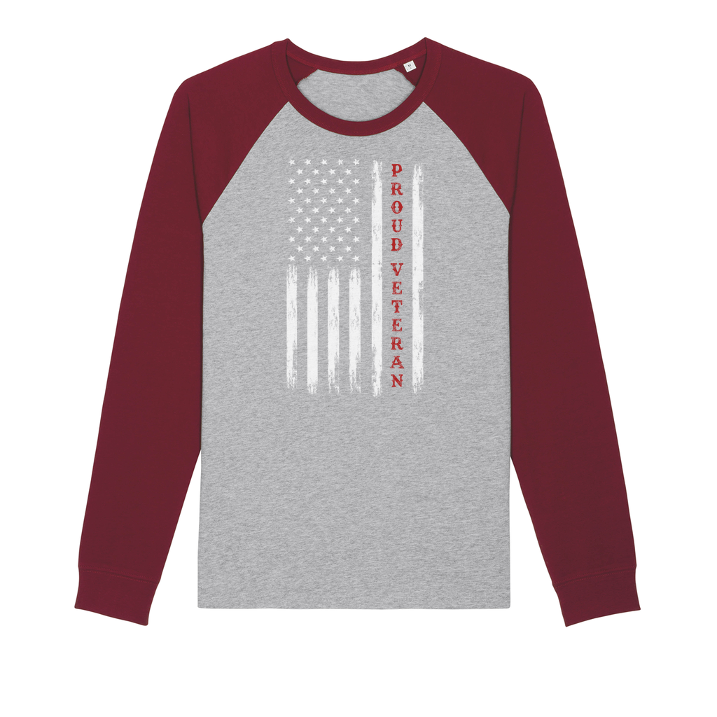 Proud Veteran Organic Raglan Long Sleeve Shirt