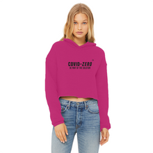 Load image into Gallery viewer, Covid-Zero Collection Ladies Cropped Raw Edge Hoodie
