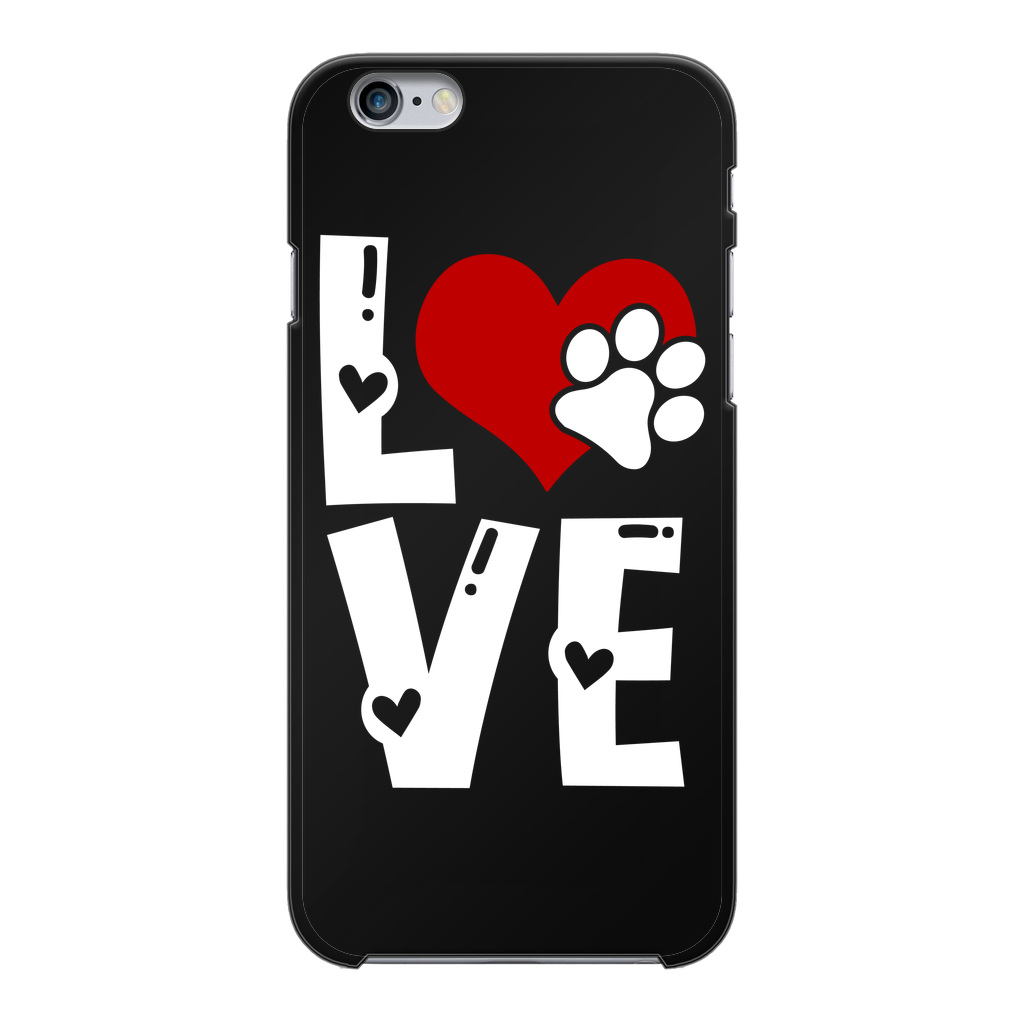 Love Dog Back Printed Black Hard Phone Case