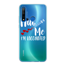 Load image into Gallery viewer, Hug Me I&#39;m Vaccinated Back Printed Transparent Soft Phone Case
