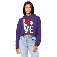 Load image into Gallery viewer, Love Dog Unisex Cropped Raw Edge Boyfriend Hoodie
