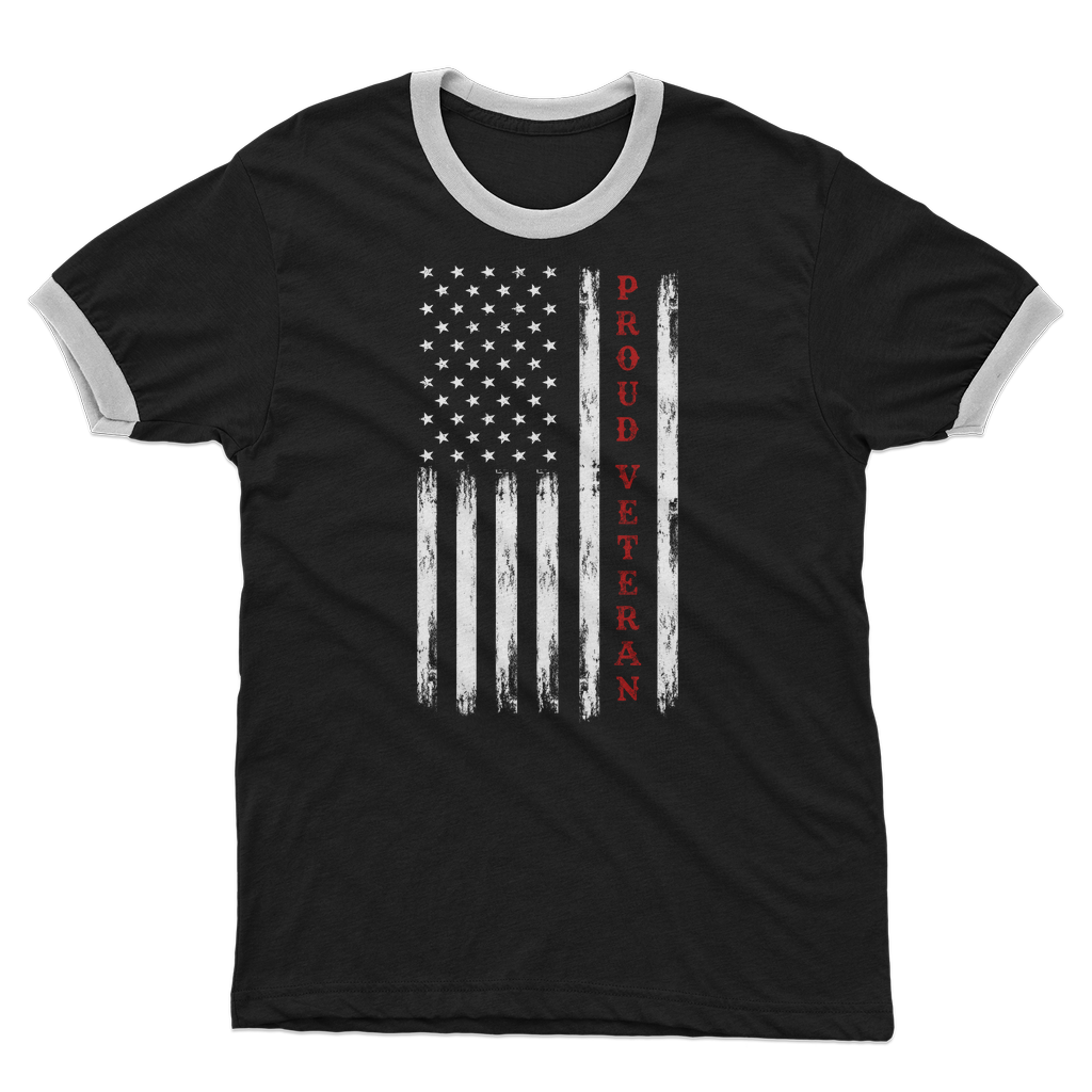 Proud Veteran Adult Ringer T-Shirt