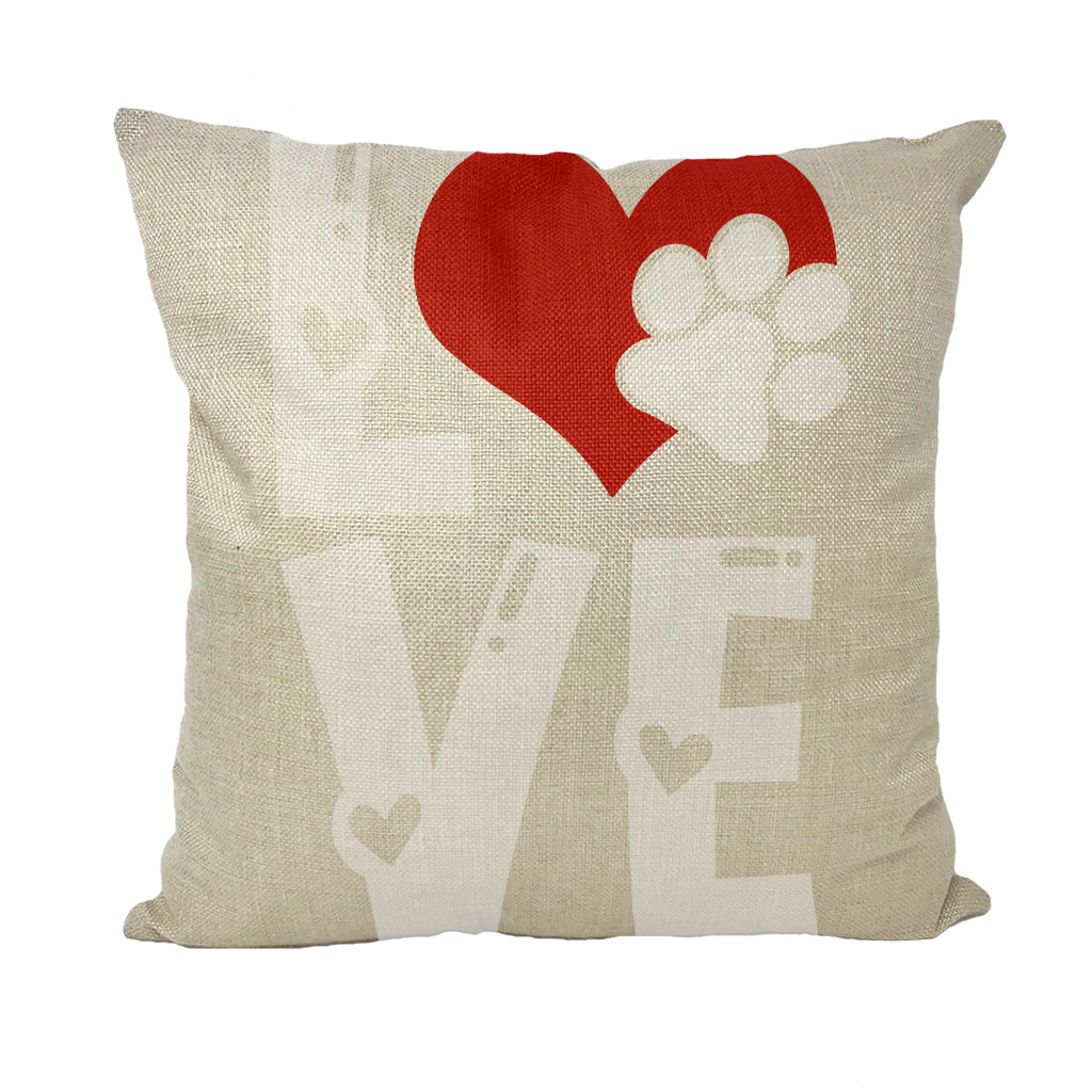 Love Dog Throw Pillows