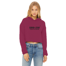 Load image into Gallery viewer, Covid-Zero Collection Ladies Cropped Raw Edge Hoodie
