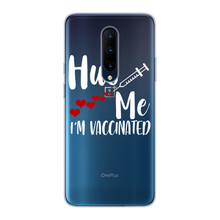 Load image into Gallery viewer, Hug Me I&#39;m Vaccinated Back Printed Transparent Soft Phone Case
