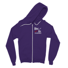Load image into Gallery viewer, Hug Me I&#39;m Vaccinated Classic Adult Zip Hoodie
