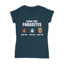 Load image into Gallery viewer, Trump Parasite Classic Women&#39;s V-Neck T-Shirt
