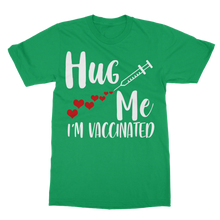 Load image into Gallery viewer, Hug Me I&#39;m Vaccinated T-Shirt Dress
