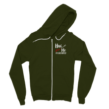 Load image into Gallery viewer, Hug Me I&#39;m Vaccinated Classic Adult Zip Hoodie
